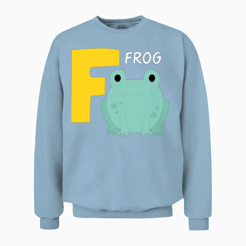Frog Alphabet Funny - Reptiles & Exotics Unisex Sweatshirt in Light Blue