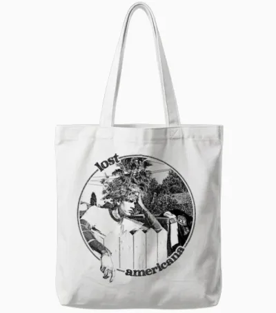 Official Mgk Lost Americana Fence Photo Tote Bags - White
