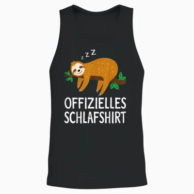 Official Sleepshirt Sloth Nightdress Pyjamas Gift T-Shirt, Black Unisex Tank Top - Black