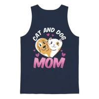Cat and Dog Mom Cats Lover Dogs Unisex Tank Top - Navy – 1