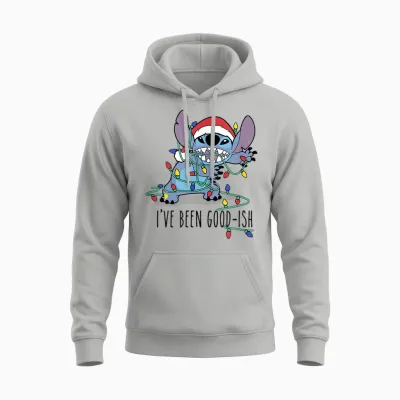 Disney Lilo & Stitch Christmas Stitch I've Been Good-Ish Unisex Hoodie - Ash