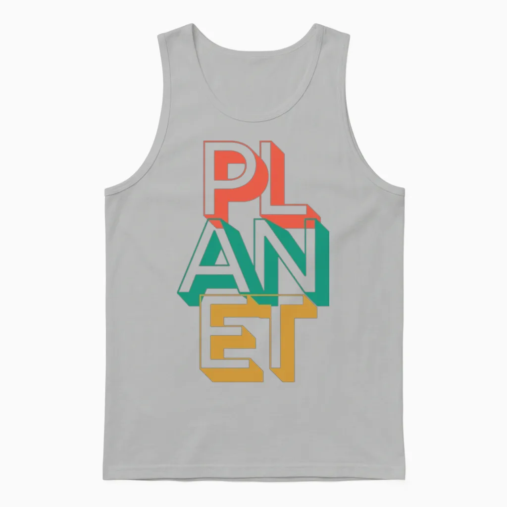 Retro Planet Unisex Tank Top in Ash