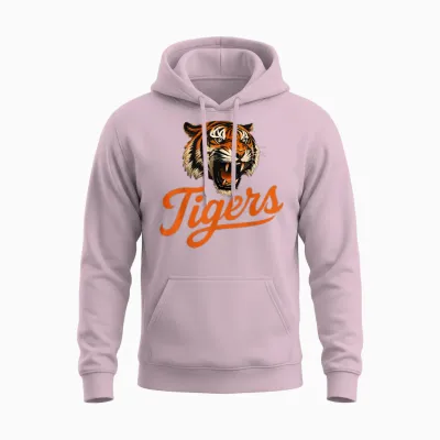 Retro Tigers Throwback Style Classic Gift for Men Women Unisex Hoodie - Light Pink
