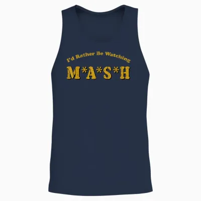 Vintage I'd Rather Be Watching Mash Unisex Tank Top - Navy