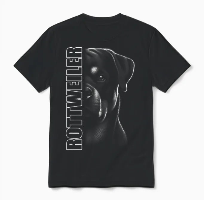 Elegantes Rottweiler Design Mit Stylishem Text Unisex T-Shirt in Black