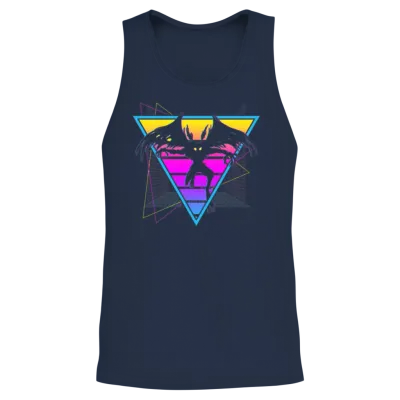 Mothman Cryptid Cryptozoology Retro Unisex Tank Top - Navy