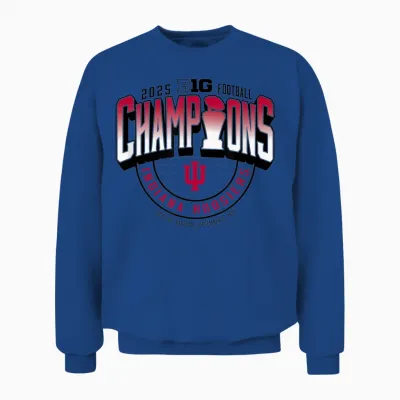 Indiana Hoosiers Big Ten Champs 2025 Football Locker Room Unisex Sweatshirt - Royal