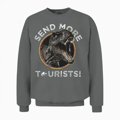 Jurassic Park T-Rex Send More Tourists! Unisex Sweatshirt - Graphite Heather