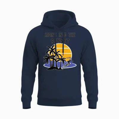 Riding into the Sunset Vacation Unisex Hoodie - Navy