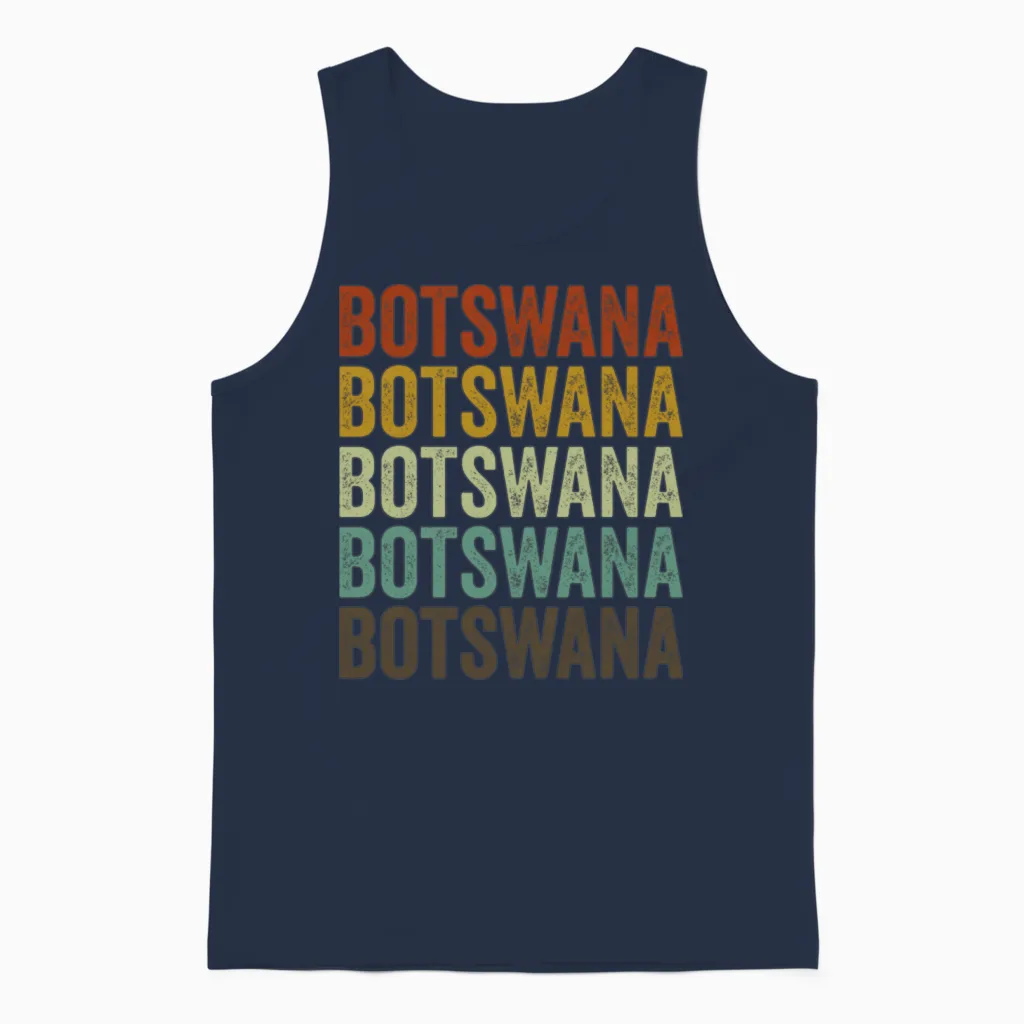 Botswana Retro Vintage Unisex Tank Top - Navy