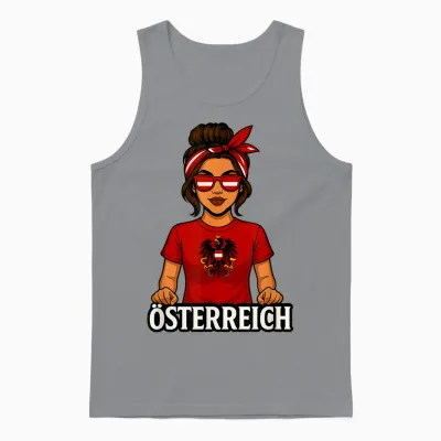 österreich T-Shirt Fan Trikot Austria Herren Damen Geschenke Unisex Tank Top - Sport Grey