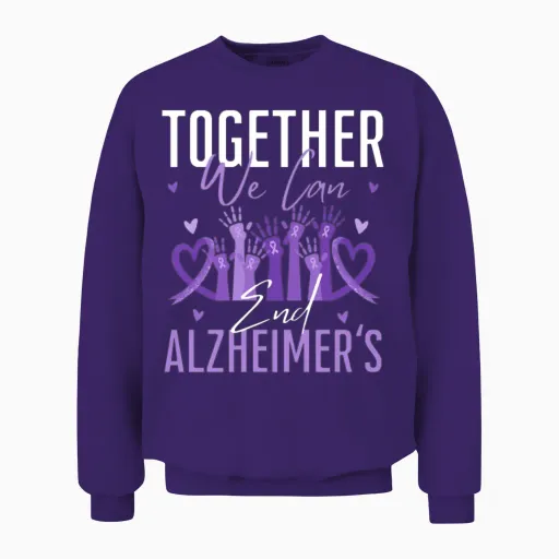 Together We Can End Alzheimer S Awareness Fighter Unisex Sweatshirt in Purple