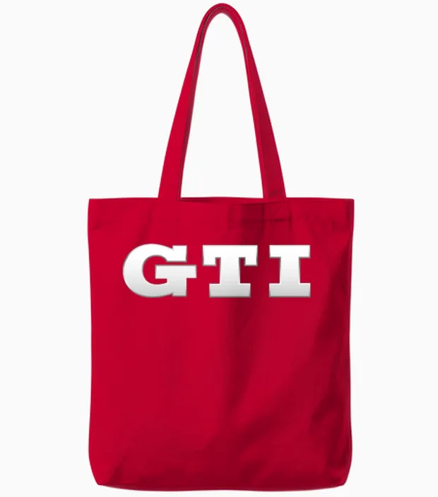 Volkswagen Vw Gti Evolution and Gti Lettering Tote Bags in Red