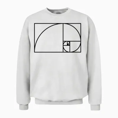 Fibonacci Spiral Unisex Sweatshirt - White
