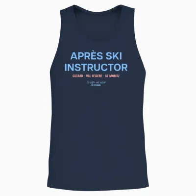 Aprés Ski Instructor X Livelife Ski Club Skifahrer Frontal Unisex Tank Top - Navy