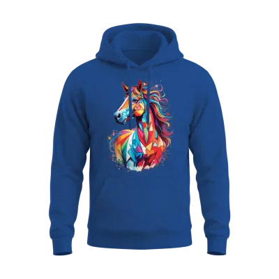 Sweet Horse Design - Colorful Horse Silhouette Unisex Hoodie - Royal