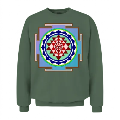 Sri-Yantra Unisex Sweatshirt - Military Green