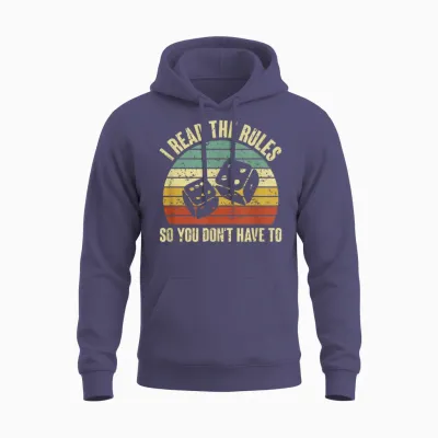 Game Night Adults Funny Board Games I Read the Rules T-Shirt Small Unisex Hoodie - Heather Sport Dark Navy