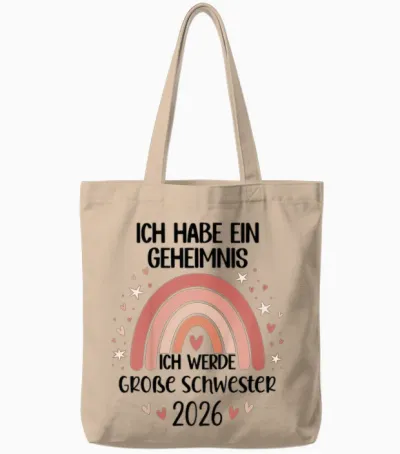 T-Shirt with German Text "ich Habe Ein Geheimnis Kinder Tote Bags - Natural