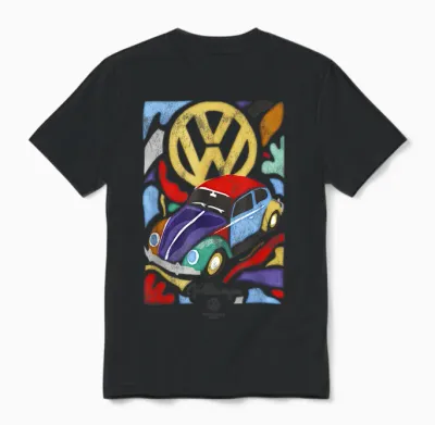 Volkswagen Beetle Fauvism Colorful Art Unisex T-Shirt - Black