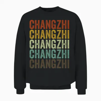 Changzhi China Retro Vintage Unisex Sweatshirt - Black