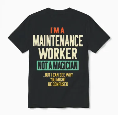 I'm a Maintenance Worker Not a Magician Unisex T-Shirt - Black