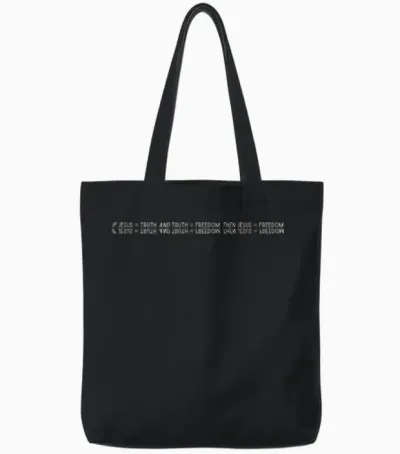Jesus Freedom Dark Graphic Tote Bags - Black