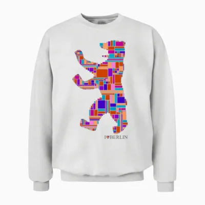 Berlin Berlin Bear I Love Berlin Unisex Sweatshirt - White