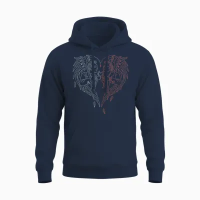 Good Omens - a Toast to the World (blue and Red) T-Shirt, Black Unisex Hoodie - Navy