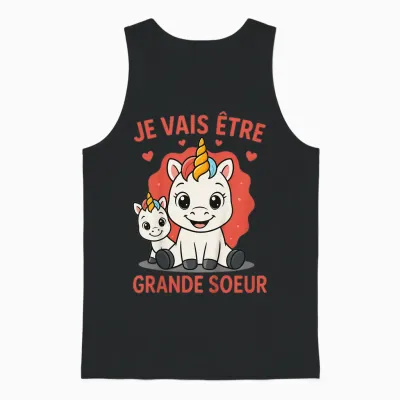 Future Big Sister Daughter Je Va être Grande Soeur Unisex Tank Top - Black