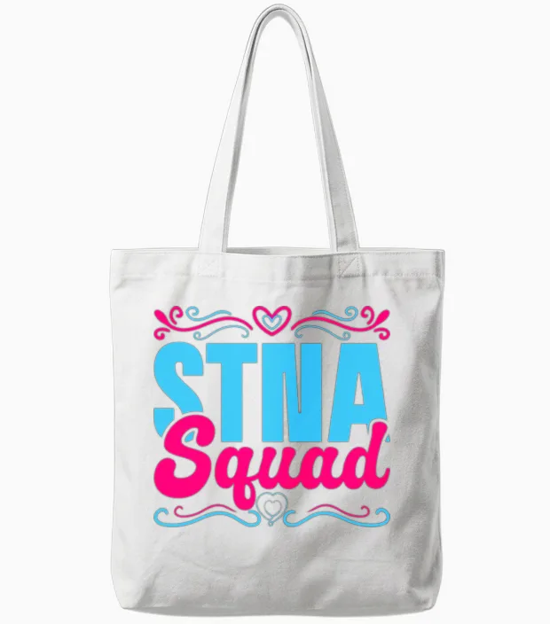 Stna Squad State Tested Nursing Assistant Tote Bags in White