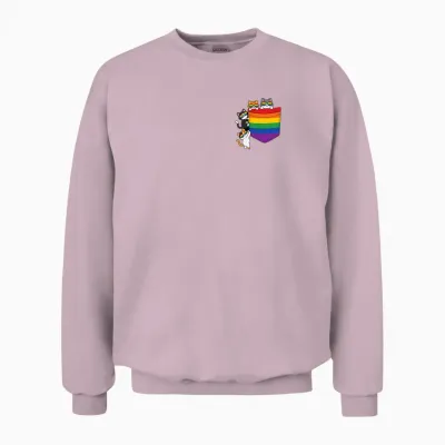 Lustiges Pocket Rainbow Cat Pride Queer Gay Csd Party Lgbtq Unisex Sweatshirt - Light Pink