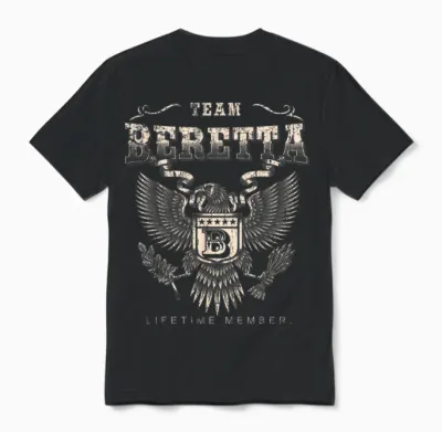 Team Beretta Lifetime Member - Beretta Name T-Shirt, Black Unisex T-Shirt - Black
