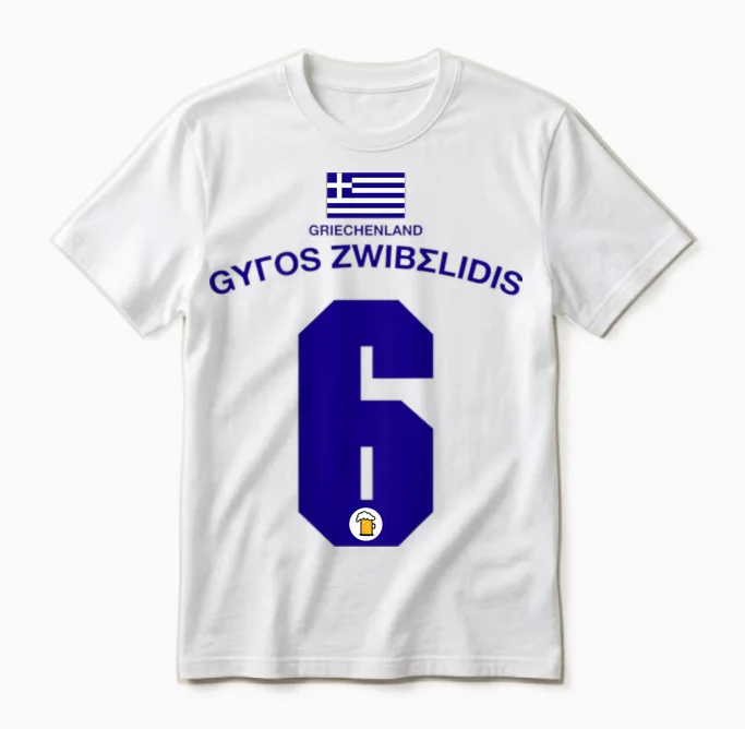 Griechenland Party Trikot Malle Party-Urlaub Unisex T-Shirt in White