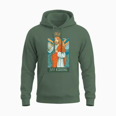 Funny Jesus Unisex Hoodie - Military Green