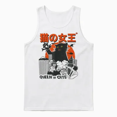 Königin Der Katzen Monster Katze Vintage Japan Style Unisex Tank Top - White