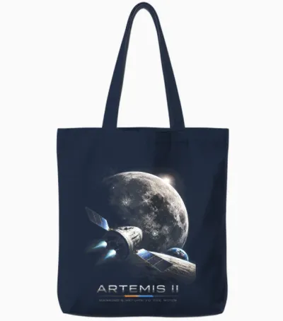 Artemis 2026 Raketenstart Mission Zum Mond Artemis 2 Tote Bags - Navy