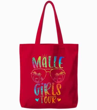 Malle Girls Tour Mädelsabend Mallorca Party Urlaub Tote Bags - Red