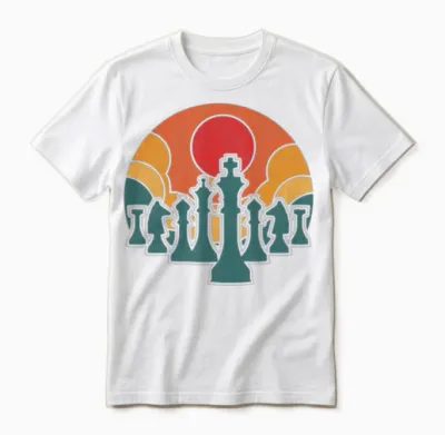 Retro Chess Player Unisex T-Shirt - White