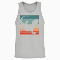 Vintage Retro Bearded Dragon Unisex Tank Top - Ash – 2