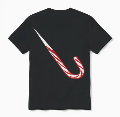 Candy Cane Shiv Unisex T-Shirt - Black