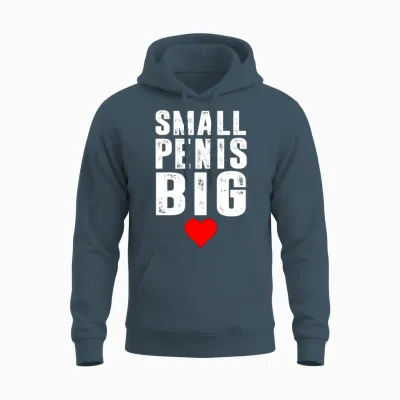 Small Penis Big Heart T Shirt Funny Bachelor Party Unisex Hoodie - Dark Heather
