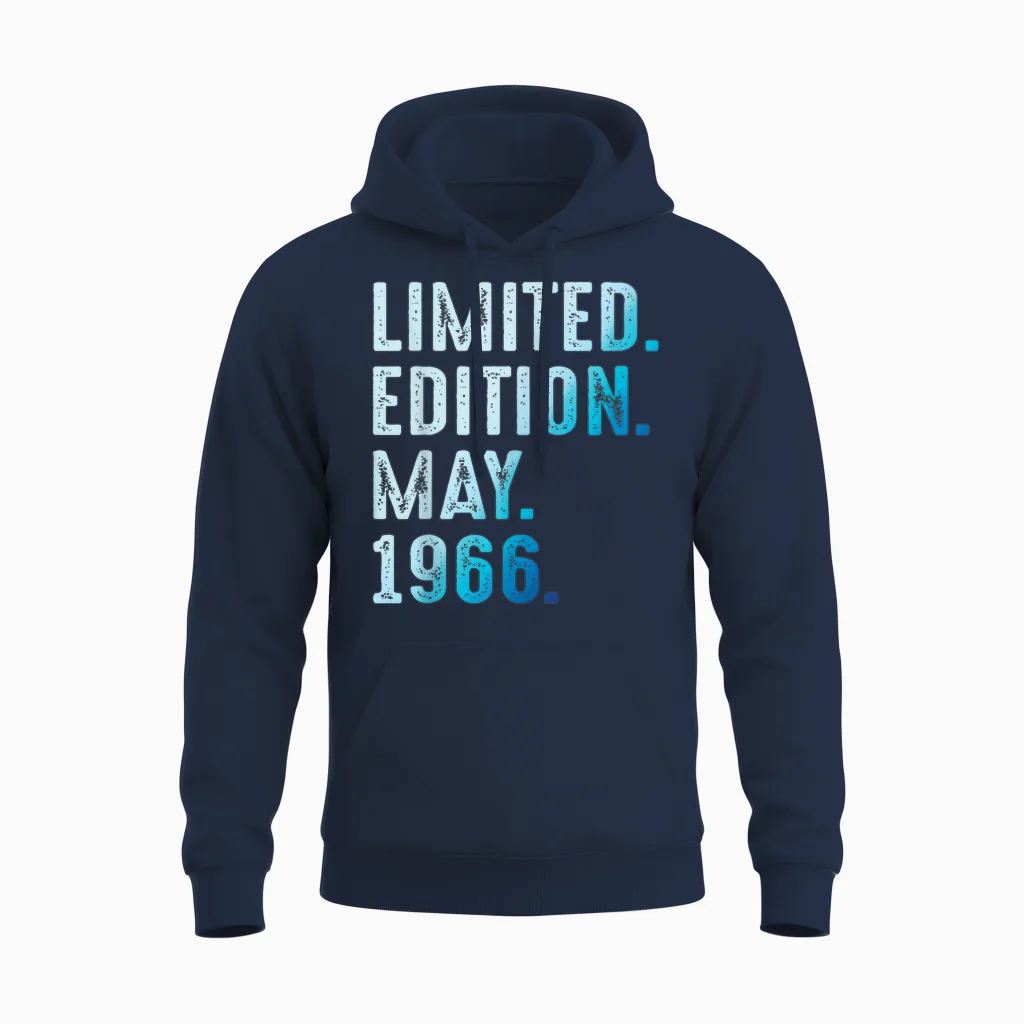 Mai 1966 Année 1966 Rétro 1966 Vintage édition Limitée Unisex Hoodie in Navy