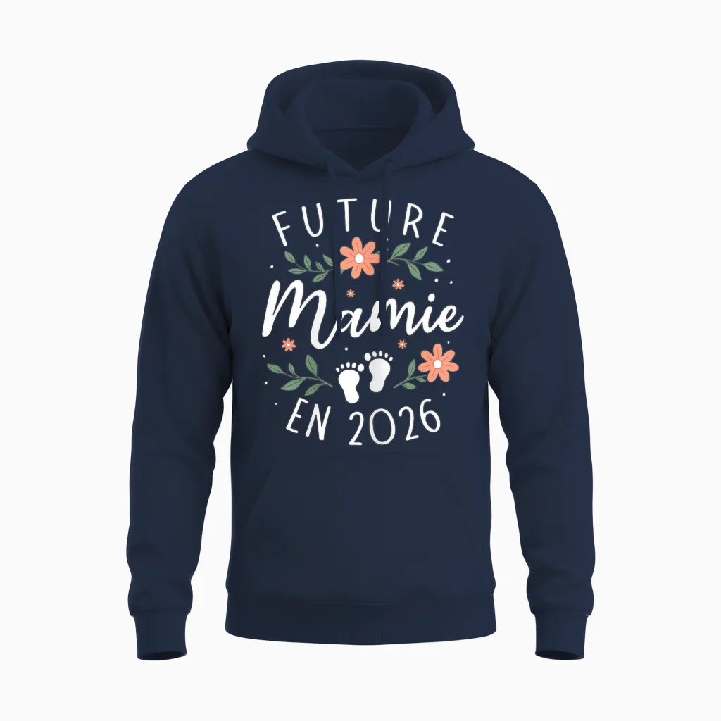 Future Granny 2026 - Funny Announcement Pregnancy Grandparents Unisex Hoodie in Navy