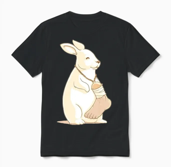 Lucky Human Foot Unisex T-Shirt in Black