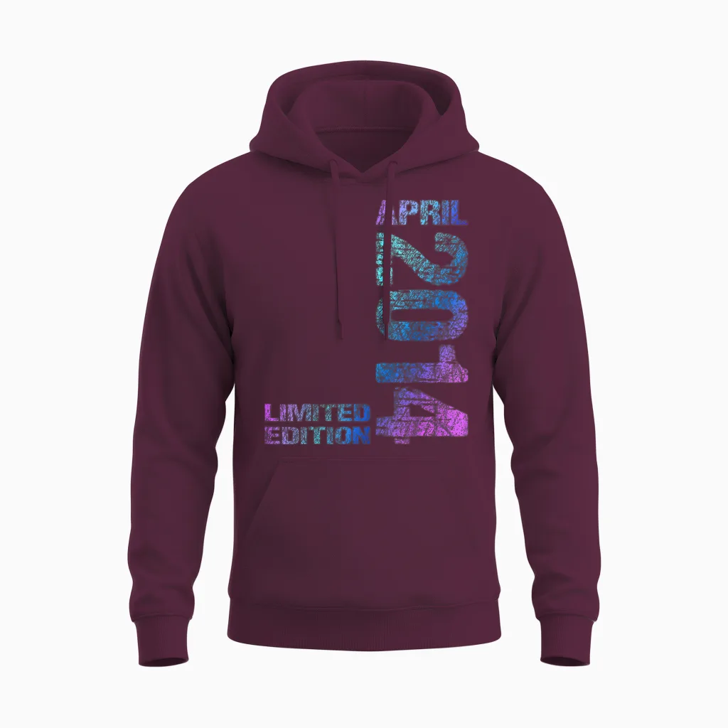 April 2014 Junge Mädchen 12. Geburtstag Limited Edition 12 Unisex Hoodie in Maroon