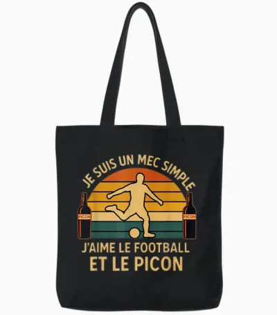 Picon Football Aperitif T-Shirt Gift Idea Footballer Man Tote Bags - Black