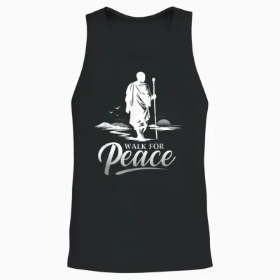 Marche Pour Les Moines De La Paix Avec Aloka Dog Minimalist Zen Art Unisex Tank Top - Black