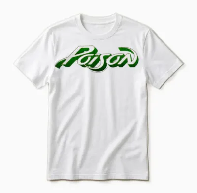 Offizielles Poison Logo Rock Band Heavy Metal Glam Retro Unisex T-Shirt - White