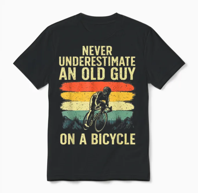 Cool Cycling Art for Men Grandpa Bicycle Riding Cycle Racing Unisex T-Shirt in Black